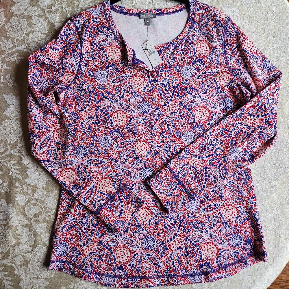 Long Sleeve Split Neck Top